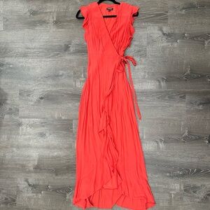 Express Coral Wrap Dress